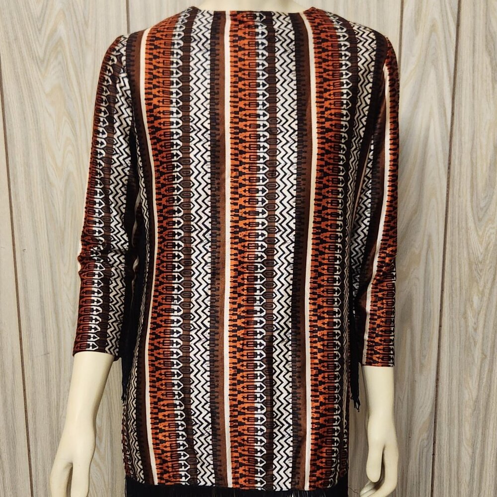 vintage mod mini dress M 1960s lots of fringe